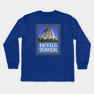 Devils Tower Wyoming Kids Long Sleeve T-Shirt